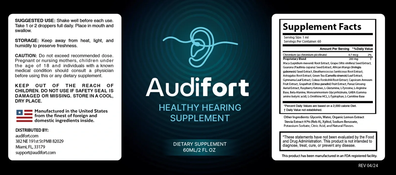 Audifort natural hearing support supplement